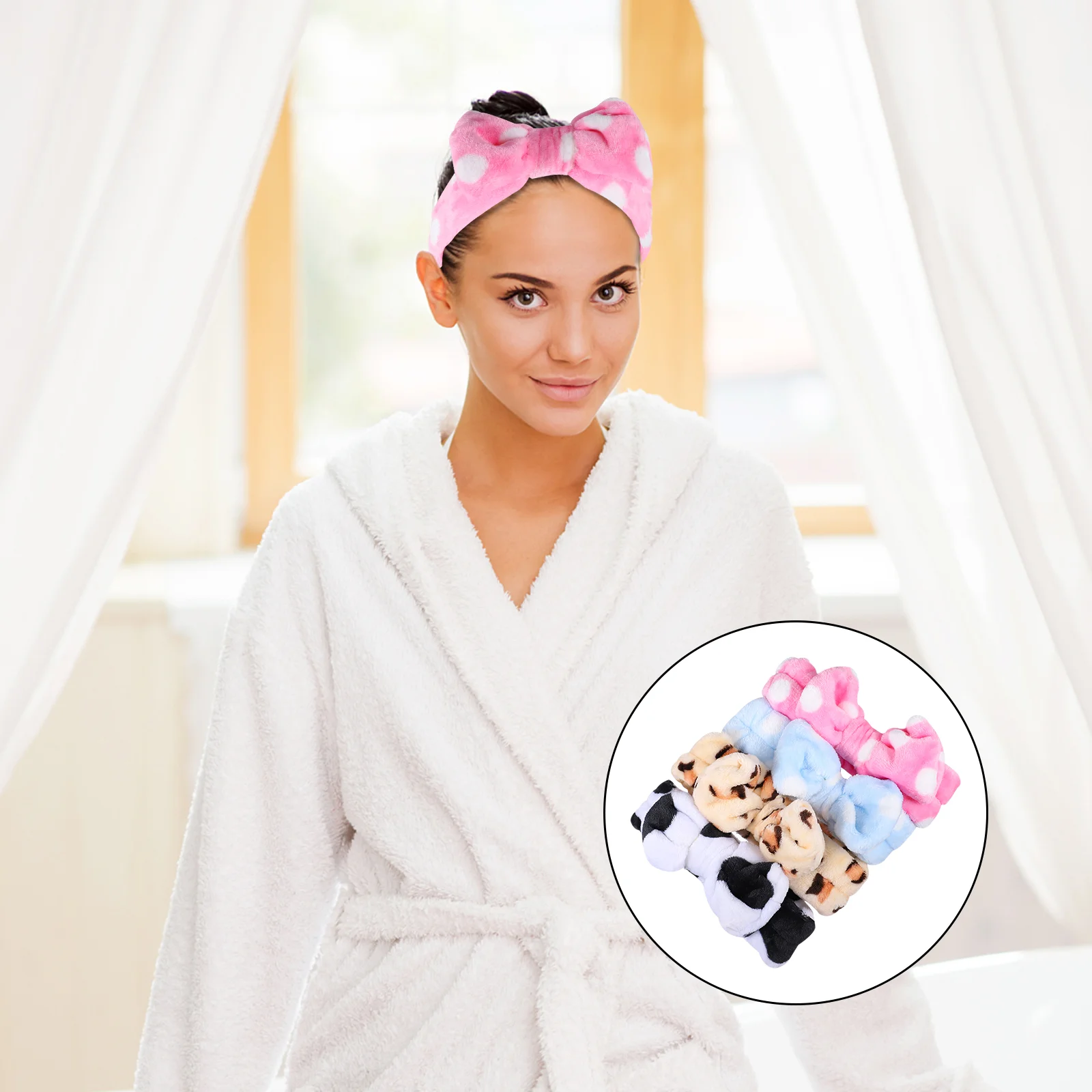 

Elastic Fluffy Headband Face Washing Hair Hoops Wraps for Makeup Accessory Bands Women's