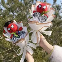 Super Hero Spider-Man Hulk Superman Captain America Plush Dolls Handmade bouquets for Boys Graduation Christmas Birthday Gifts 1
