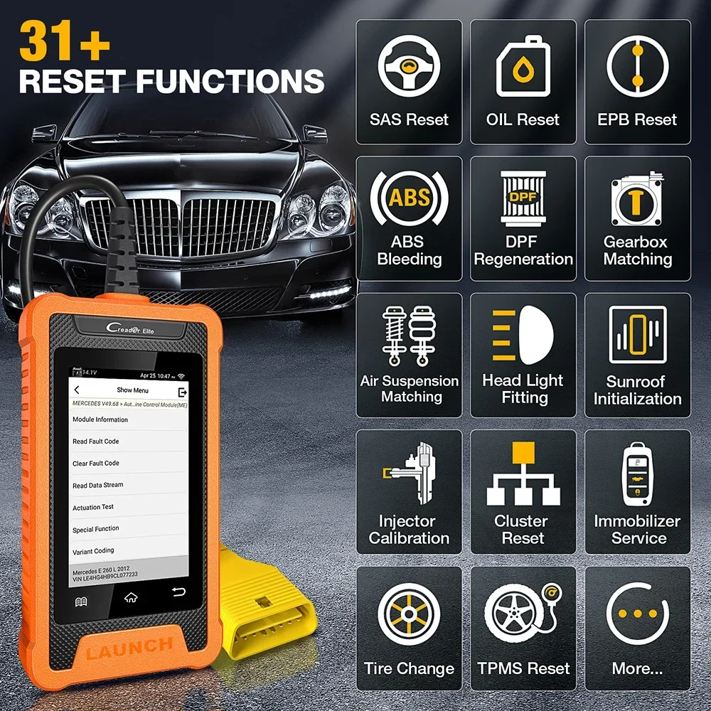 LAUNCH X431 Creader Elite für AUDI Vollsystem-Diagnosegerät Auto OBD OBD2 Scanner Bidirektionale ECU-Codierung Kostenlose Aktualisierung – Detail 6