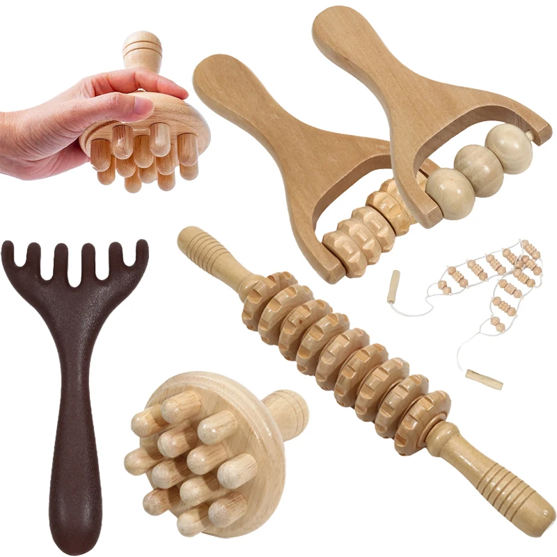 Wood Therapy Massage Tools Anti Cellulite Massager Lymphatic Drainage Body Massager Gua Sha Tools Full Body Muscles Pain Relief