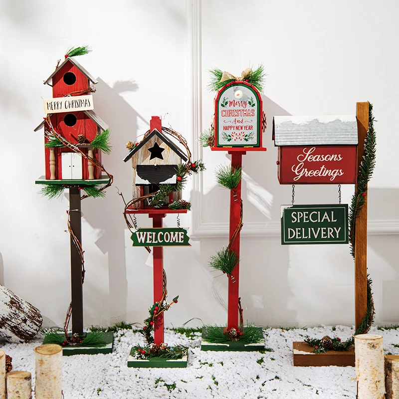 Christmas decoration floor Mailbox Mailbox Gift Festival decorations Christmas mailbox Model Christmas crafts party table
