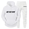CCM Man Sets Hat Running Hoodie Sweatpants Men's Set 2PK Autumn Winter clothing Casual Woolen Hoodie suit Sportswear men sets 1
