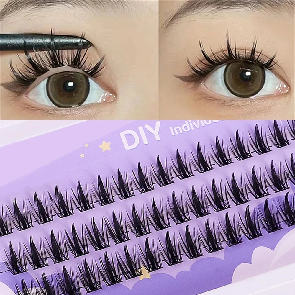 Individual Lashes 36 Cluster Lashes, Little Devil Style False Eyelash, Natural Simulated Segmented Single Cluster Lashes 13