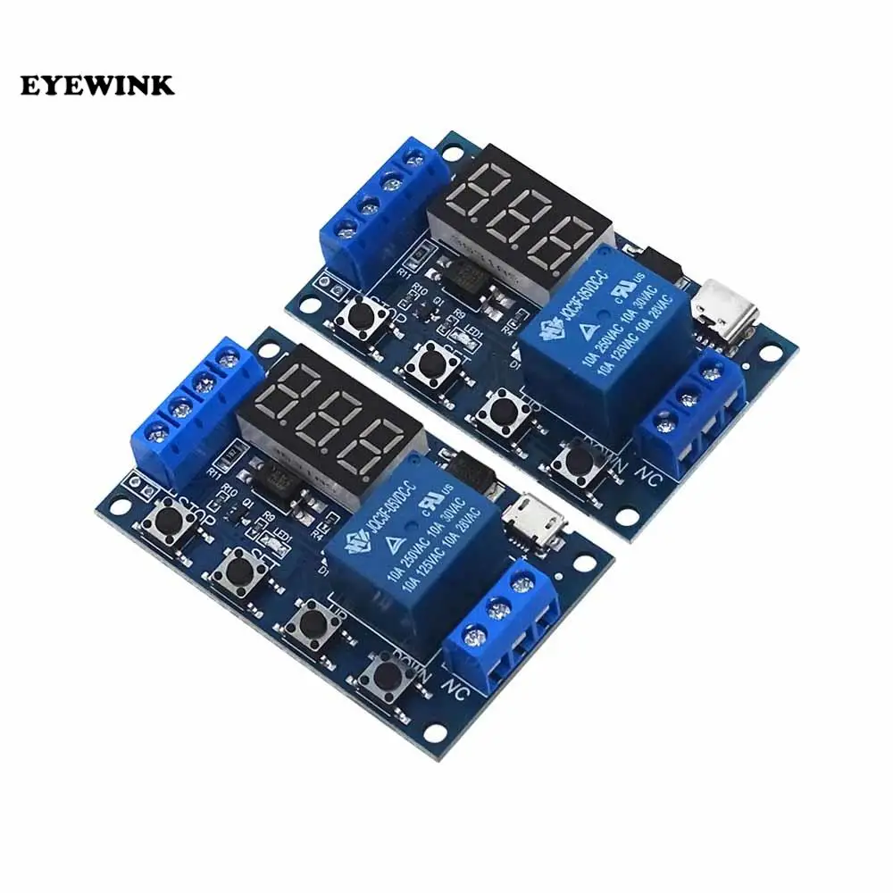 Timer Relay Relay Module Electronic Switch Control Board Timer IC XY-J02 DC 6-30V Support Micro USB 5V LED Display Automation Cycle Delay Timer Control Off Switch Delay Time Relay 6V 9V 12V 24V