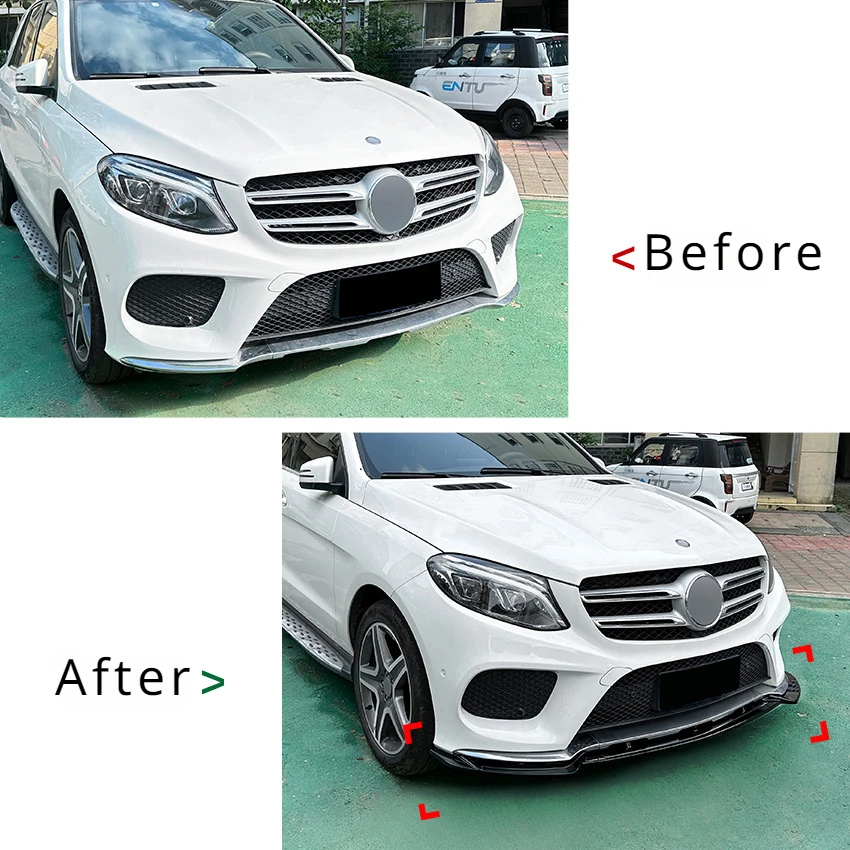 Front Bumper Lip Spoiler Diffuser Splitters Body Kit Aprons Cover Guard Trim For Mercedes-Benz W166 GLE Coupe C292 AMG 2015-2018
