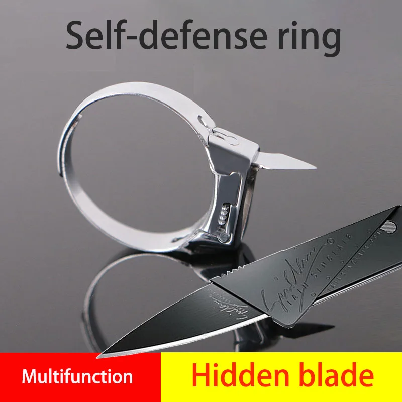 Top Quality Mini ring knife Utility knife Outdoor Survival Stainless Steel Knife Self Defense Tool EDC