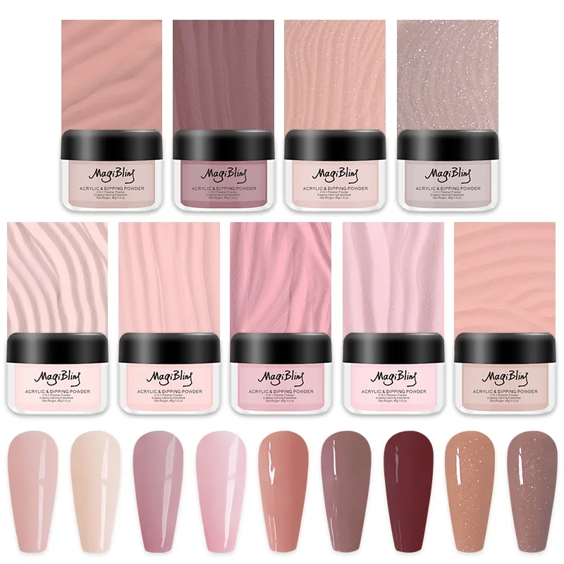 Acrylic Powder Collection 3d Carving Nail Polymer Tips Extension Color