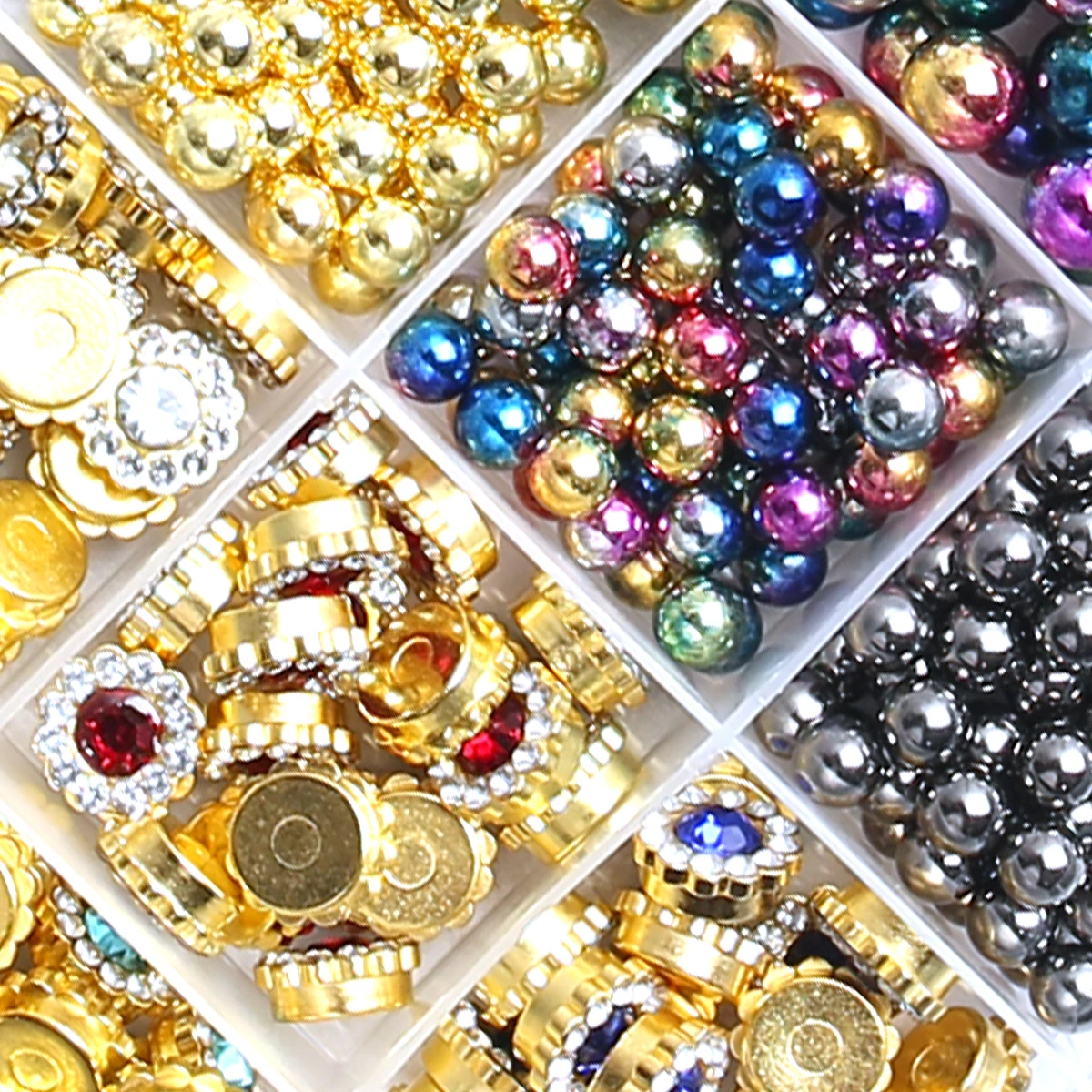 Boxed ABS Nonporous Pearl Hand Press Rivet Pearls for Hats/Shoes/Clothes/Bags/Skirt DIY Accessories