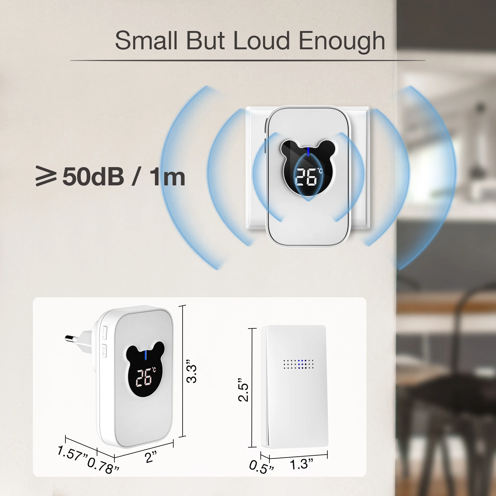 Cerhot Self Powered Outdoor Wireless Doorbell With Temperature Display 150m Waterproof Door Bell Sets 38 Songs Ring Home Welcome wireless doorbell