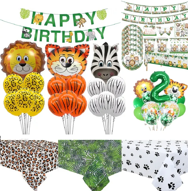 Ballons Animaux Jungle, Ballon Anniversaire Animaux 1 Ans, 10 Pièces  Decoration Anniversaire Animaux de la Foret, Jungle Anniversaire 1 Ans,  Vert Jungle Safari Anniversaire pour Jungle Fille : : Cuisine et  Maison