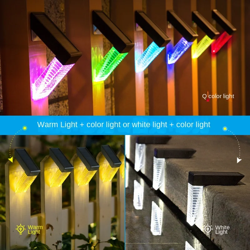 

Solar Led Light Outdoor RGB Waterproof Outdoor Solar Deck Lights Steps Pool Fences Stair Railings Patio Lights Garden Decoration