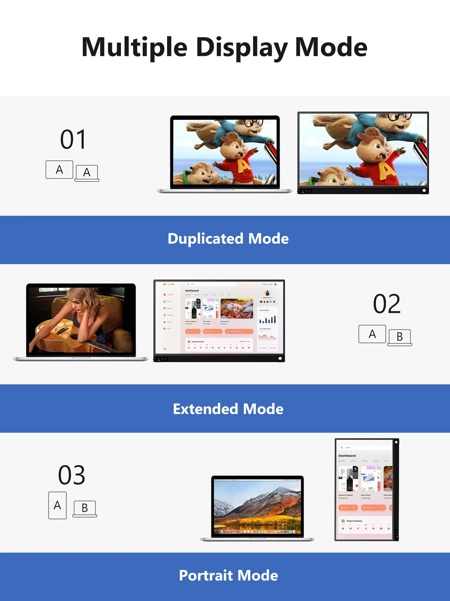 Amoudo 15.6 بوصة شاشة محمولة 1920x1080P تمديد عرض...