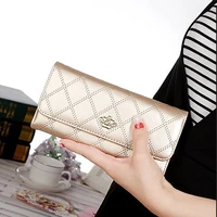 Wallets For Women Cute Pink Pocket Womens Wallets Purses Plaid Pu Leather Long Wallet Hasp Phone Bag Money Coin Pocket Bag 2