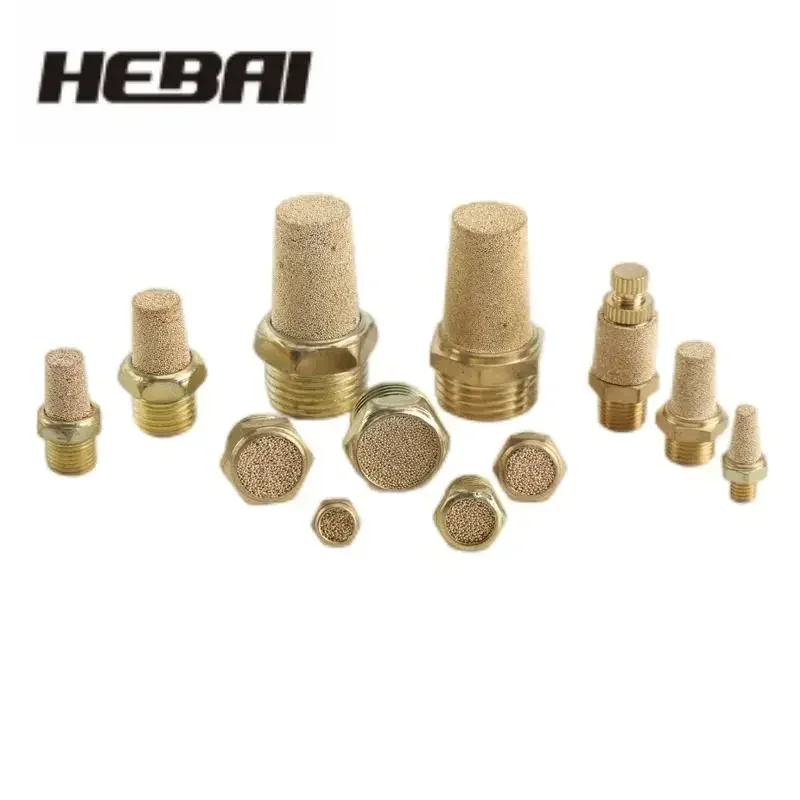 HEBAI 공압 황동 배기 파고다 소음기, BSL M5, 1/8