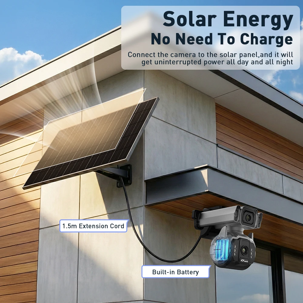 10MP AOV 4G Solar Camera 12X Optical Zoom Dual Screens 7/24 Recording Outdoor Su