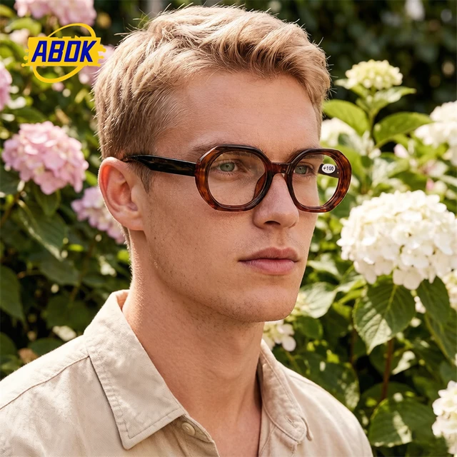 Gafas poligonales de estilo japonés, coreano y occidental, gafas de lectura antiluz azul, lentes transparentes de alta definición, simples 2