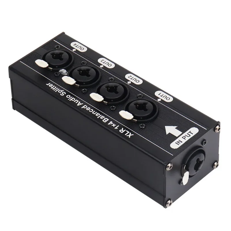 A32T-1X4 XLR 밸런스드 오디오 분배기 박스 6.5 XLR 1입력 4출력 4입력 1출력 양방향 신호 분배기