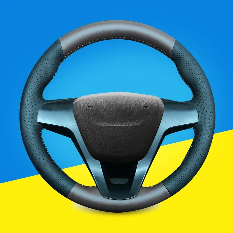 

Auto Braid On The Steering Wheel Cover for Lada Vesta 2015 2016 2017 2018 2019 Xray 2015-2019 DIY Hand Stitched Car Wheel Covers