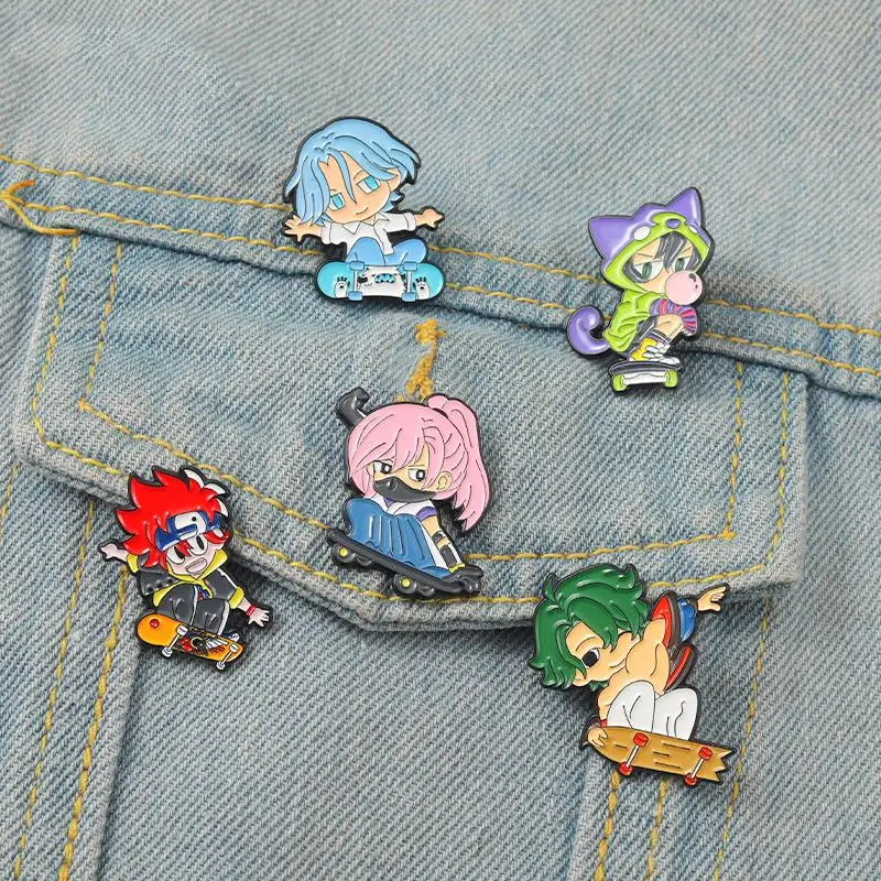 SK8 Бесконечность Эмаль Булавка под заказ SK∞ Chibi REKI Langa MIYA Cherry Joe брошь на лацкан значок мультфильм ювелирные изделия подарок для фанатов аниме