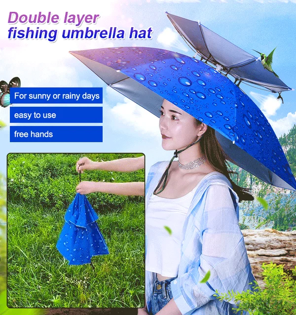 Waterproof Outdoor Awnings, Fishing Headwear Cap, Beach Sun Umbrella