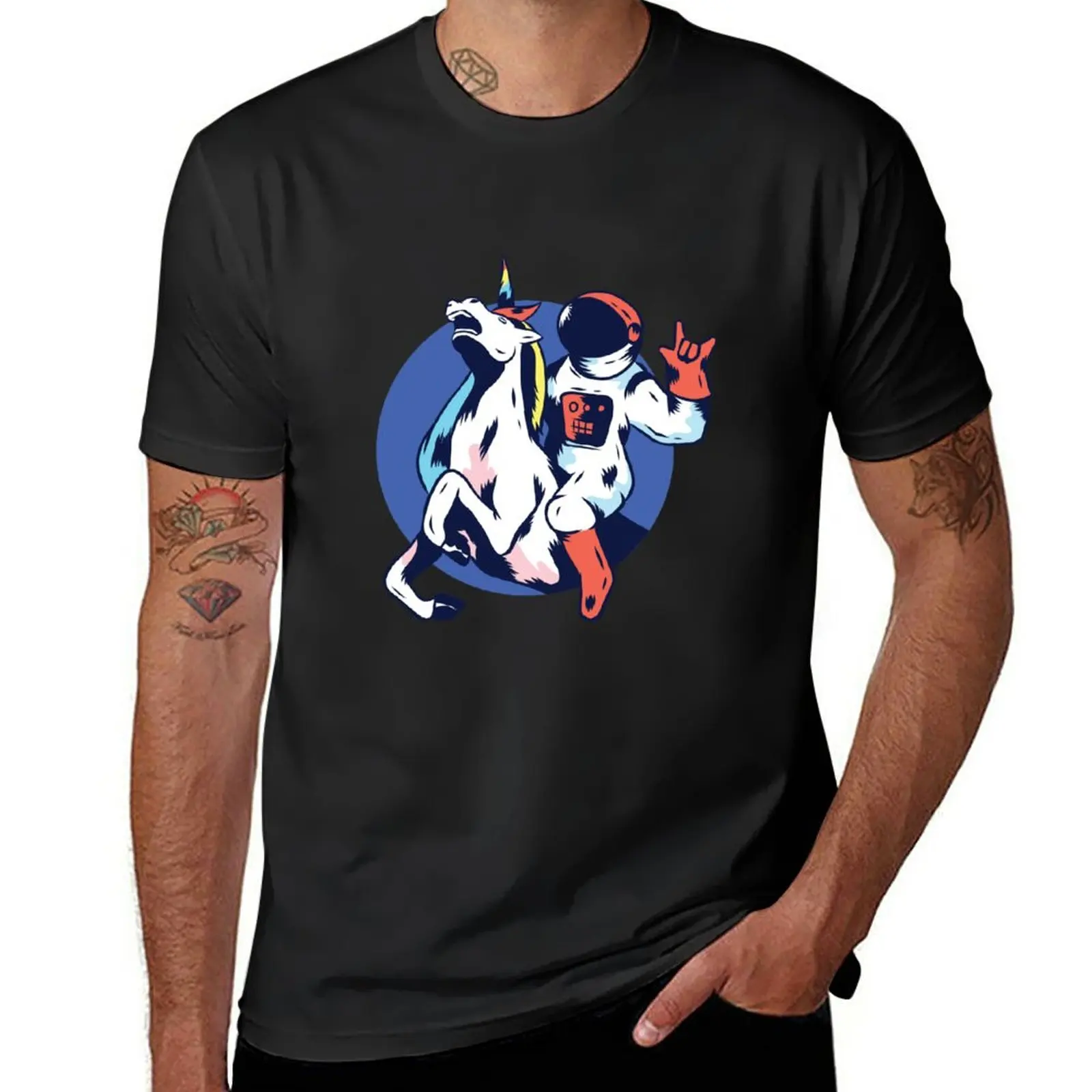 

Футболка с изображением астронавта, единорога, новая коллекция, милые топы, облегающие футболки для мужчин