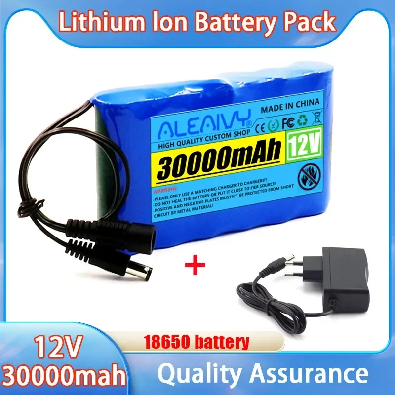 

NEW Portable Super 12V 30000mah Battery Rechargeable Lithium Ion Battery Pack Capacity DC 12.6v 20Ah CCTV Cam Monitor + Charger