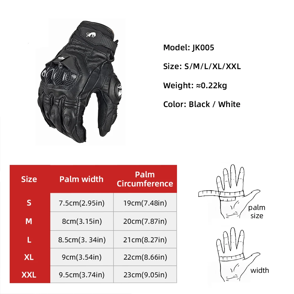 Genuine Leather Motorcycle Gloves 6