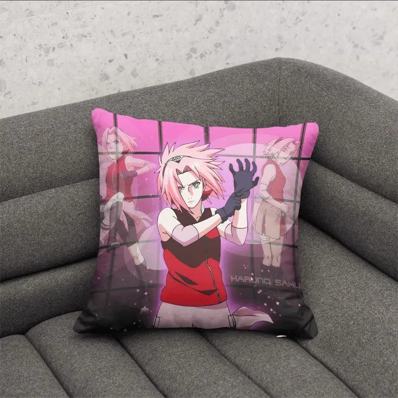 Funda de almohada con figura de anime Naruto, funda de almohada con estampado de dibujos animados de Kakashi Sasuke, almohada para sofá o coche, decoración del hogar, regalos navideños para niños