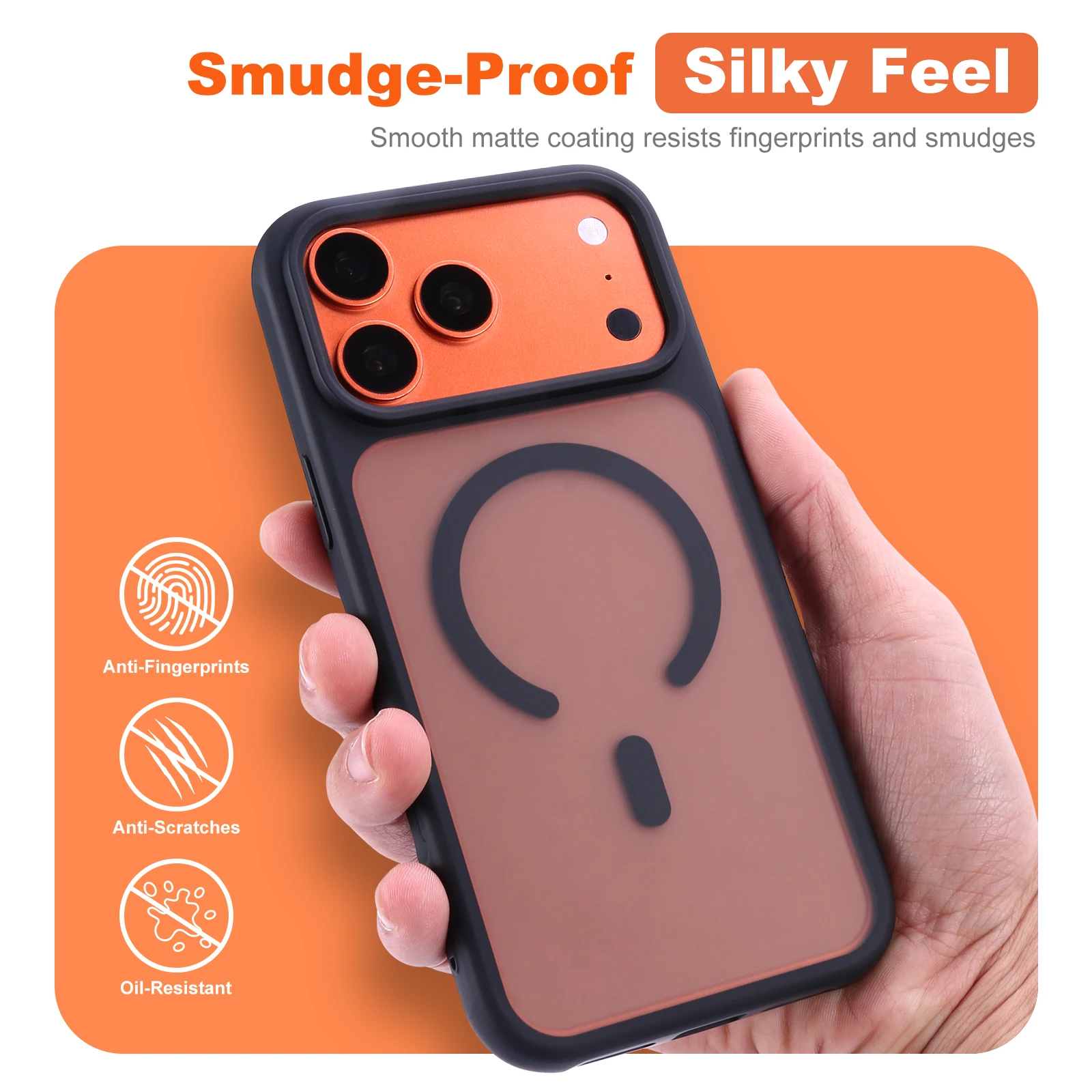 Shockproof Magnetic Phone Case with Frosted Panel and Four-Corner Anti-Fall Protection