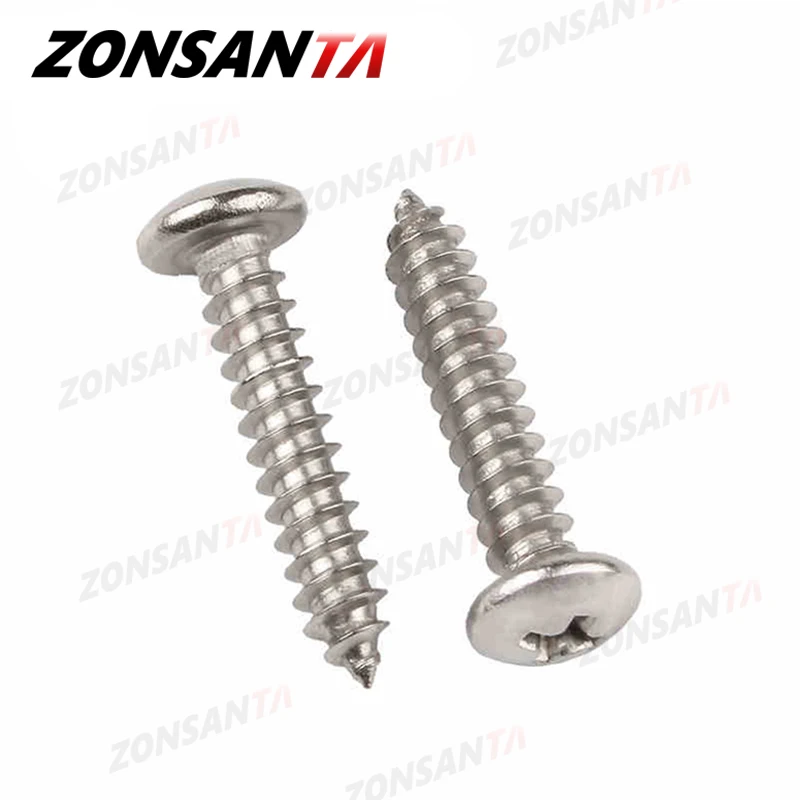 304 stainless steel Cross Phillips Pan Round Head Self tapping Screw M1.4 M1.7 M2 M2.2 M2.6 M3 M3.5 M4 M5 M6 Small