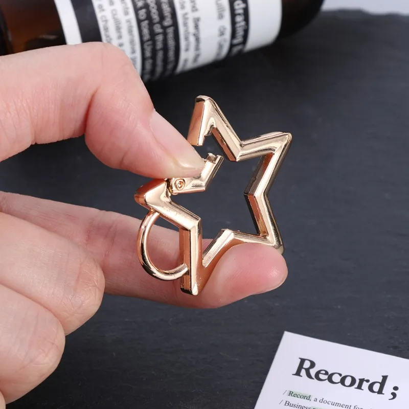 Pentagram Metal Ring Spring Clasp Star Shape Lobster Clasp Connection Buckle for DIY Jewelry Making Keychain Pendant Accessories