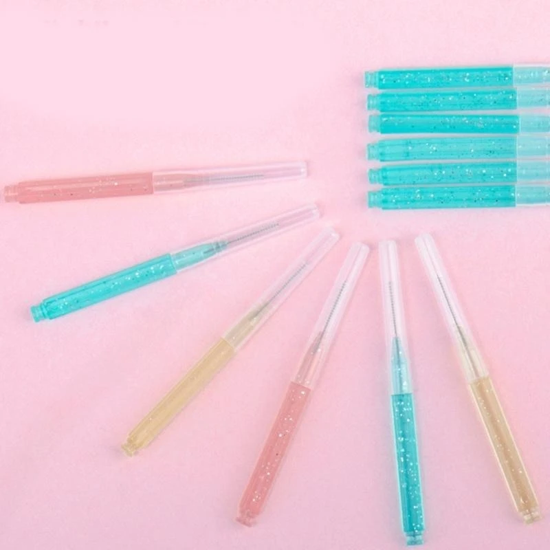 Q81B 10PCS Eyebrow Brushes With Protective Caps Travel Makeup Accessories for Women
