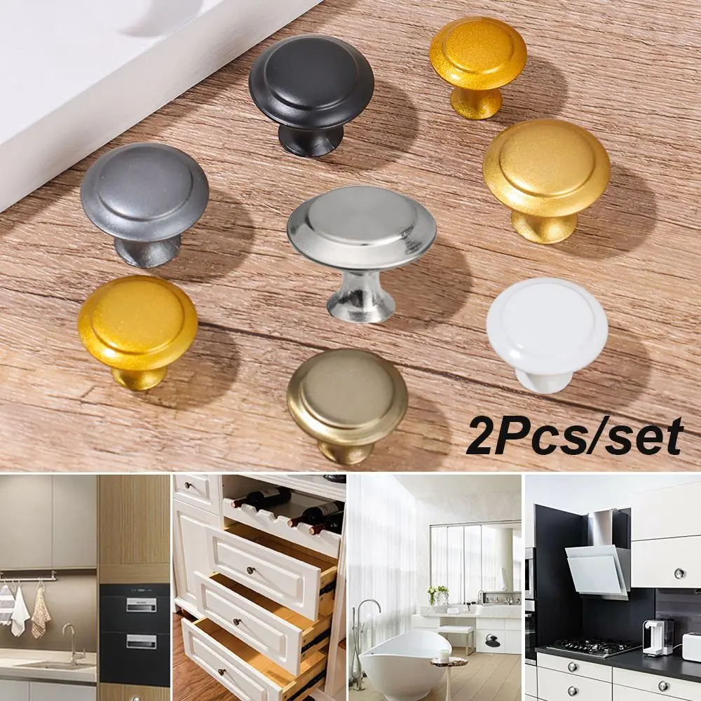 2pcs/lot Kitchen Fashion Kitchen Furniture Fitting Dresser Round Shape Door Handle Wardrobe Pulls Cabinet Pulls Drawer Knob