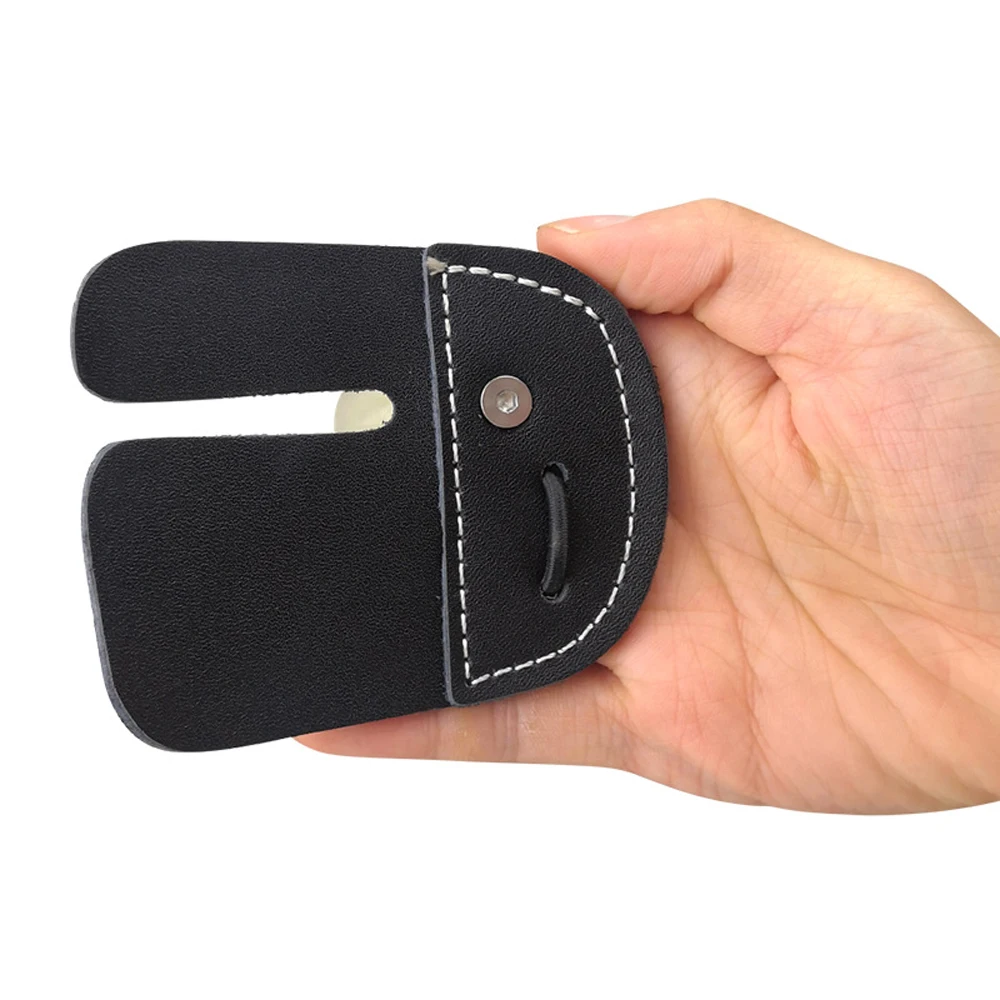 Recurve Bow Thicken Cowhide Leather Adjustable Finger Protector Archery Accessories Finger Guard