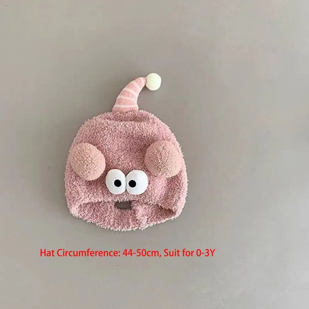New Cute Big Eyes Pullover Cap Windproof Coldproof Ear Protection Hat Warm Infant Knitted Cap Autumn and Winter