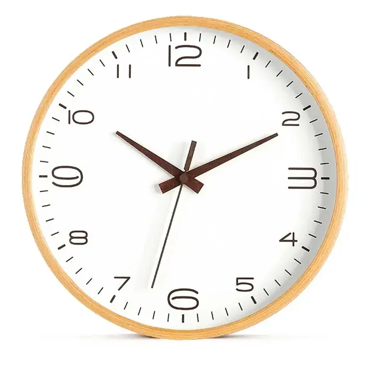 Round Wood Wall Clock Color:M;Sheet Size:10 inch