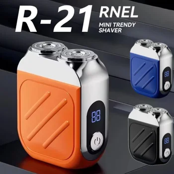 Nuovo mini rasoio elettrico da viaggio valigia design rasoio da uomo a doppio anello lavabile R-12 rasoio da barba 1