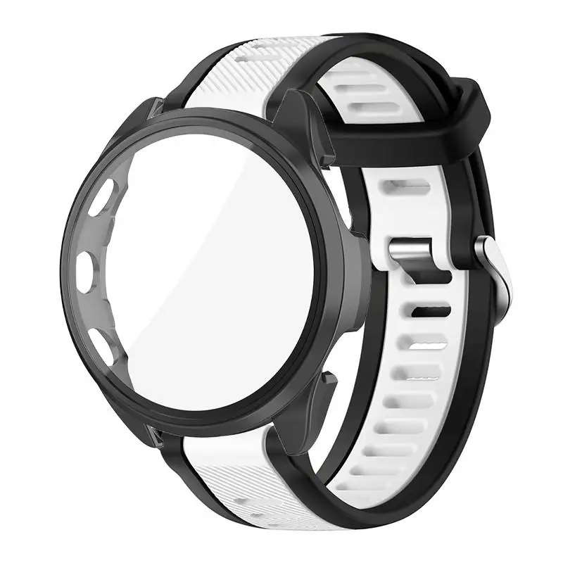Premium Tempered Glass Case with Silicone Strap - Protective Cover and Replacement Band Accessories