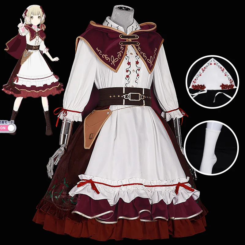 

Game Project Sekai Cos Azusawa Kohane Cosplay Little Red Riding Hood Red cute Daily Lolita dress Female Costume A