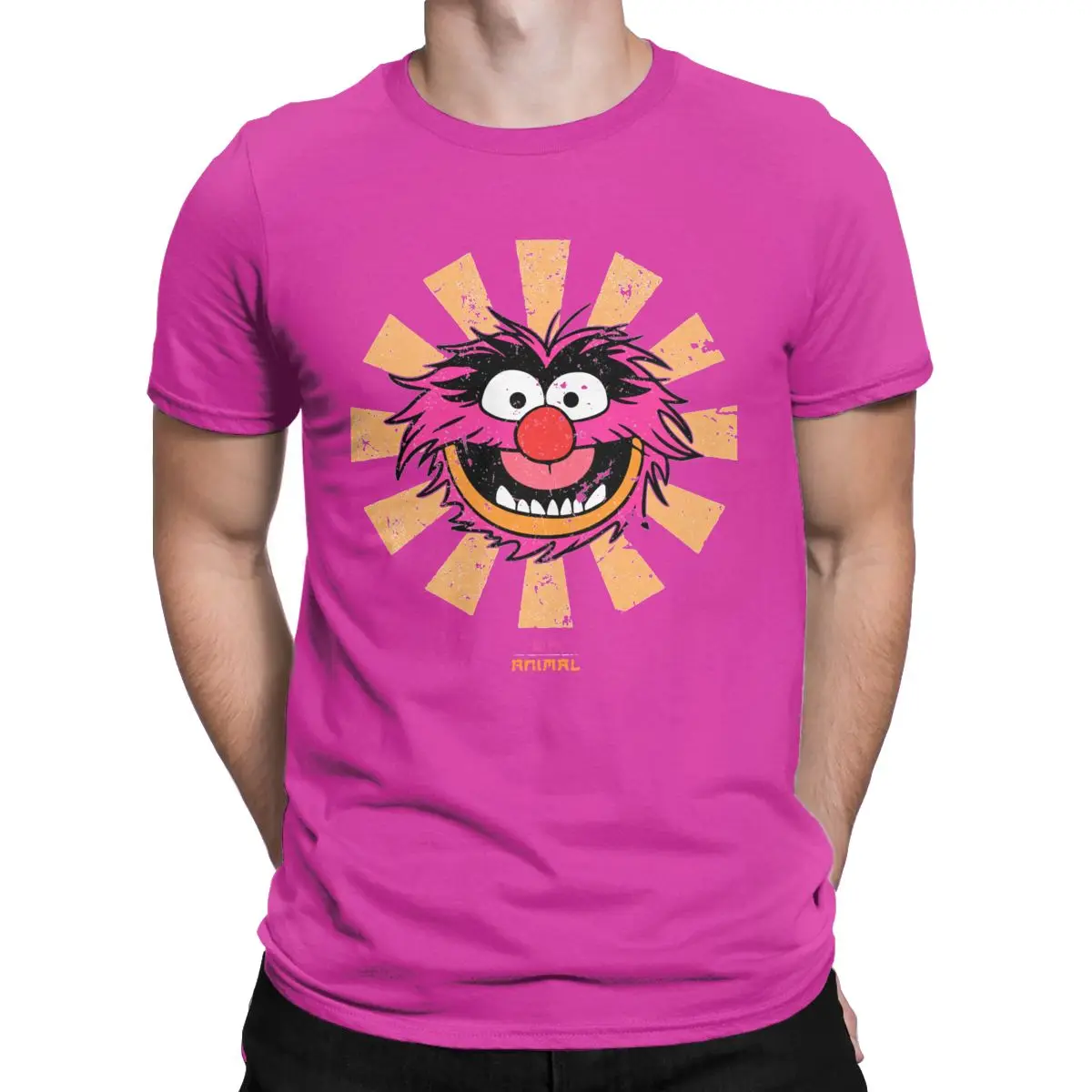 

Disney Animal Retro Japanese Muppets T-Shirt for Men Vintage Cotton Tees O Neck Short Sleeve T Shirt Gift Idea Tops