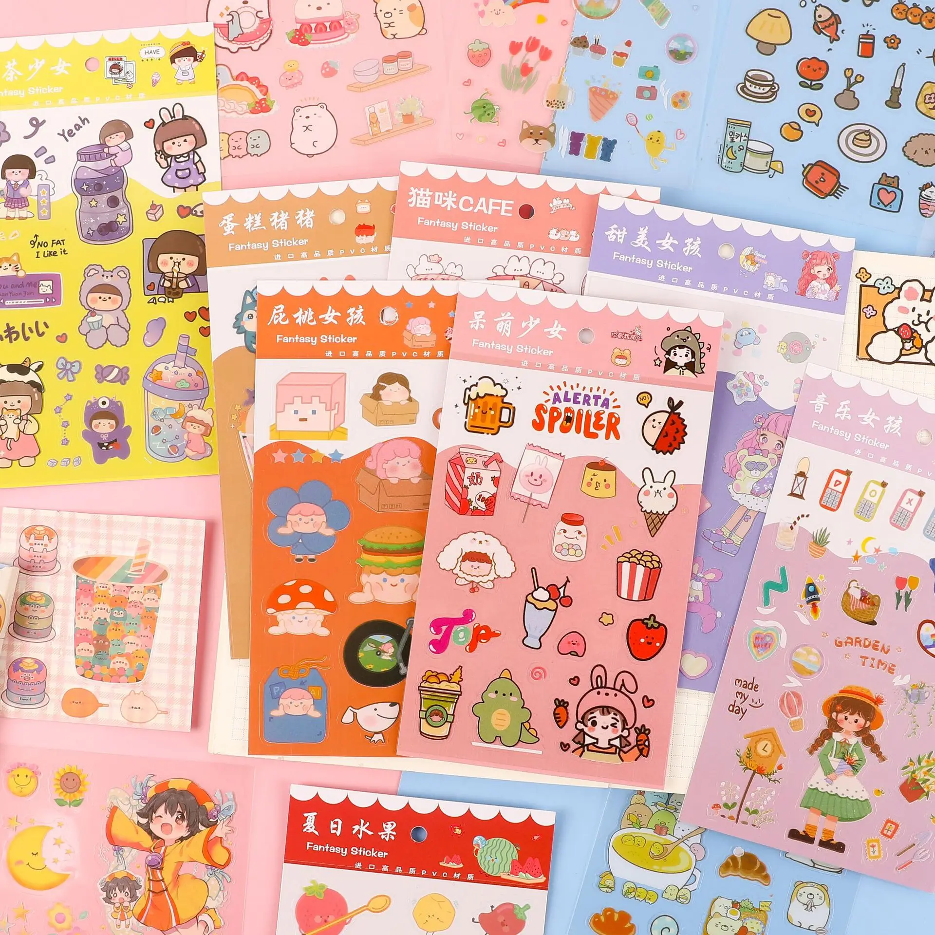 Journal Sweet Girls Cartoon PVC Stickers Diary Waterproof Phone Decorative Decals Animal Notebook Gift Laptop Rabbit Kids