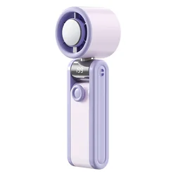 Compact Rechargeable High - Speed Silent Fan with Adjustable Speeds and Foldable Neck Design (Purple)