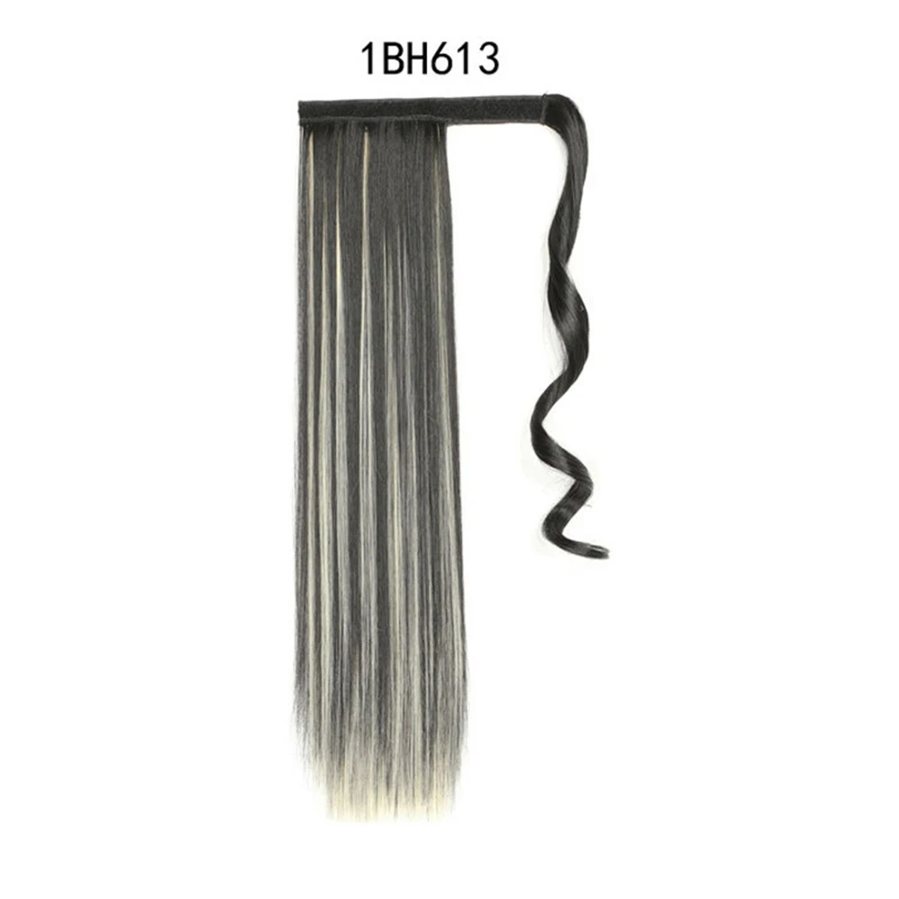 Clip In Ponytail Hair Extension 24 Inch Long Straight Synthetic Heat Resistant Hair Wrap Around Pony Piece For Women