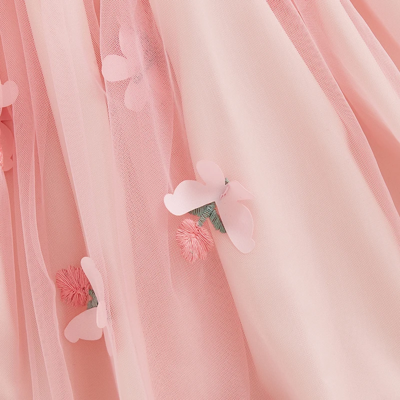 Toddler Girls Sleeveless Floral Tulle Princess Dress A-line Summer Dress with Butterfly Embellishments Slip Dress 4