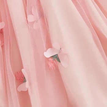 Toddler Girls Sleeveless Floral Tulle Princess Dress A-line Summer Dress with Butterfly Embellishments Slip Dress 4