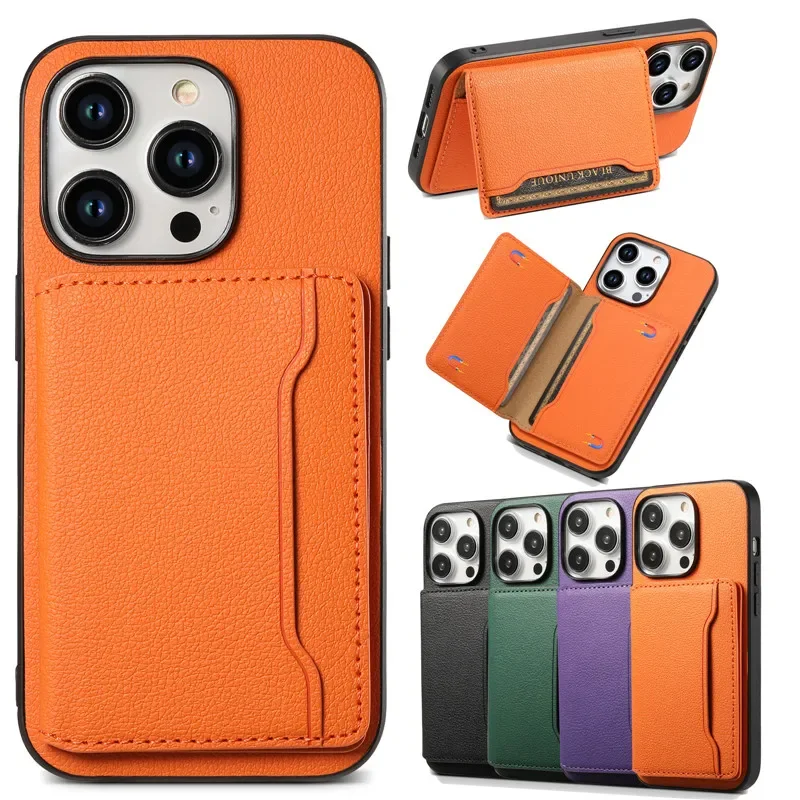 Luxury Leather Magnetic Wallet Phone Case with Card Slot Holder
