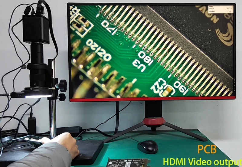 랩선 2024 1080P 60FPS IMX385 V2 HDMI WDR 비디오 산업용 현미경 카메라 모바일 수리 측정용 C-마운트 지원