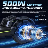 Trottinette électrique TODIMAR D5, 10 pouces, 500W, pour adultes, usage urbain, 48V 10.4ah, pliable, vitesse 25km/h, tout-terrain, longue autonomie. 2