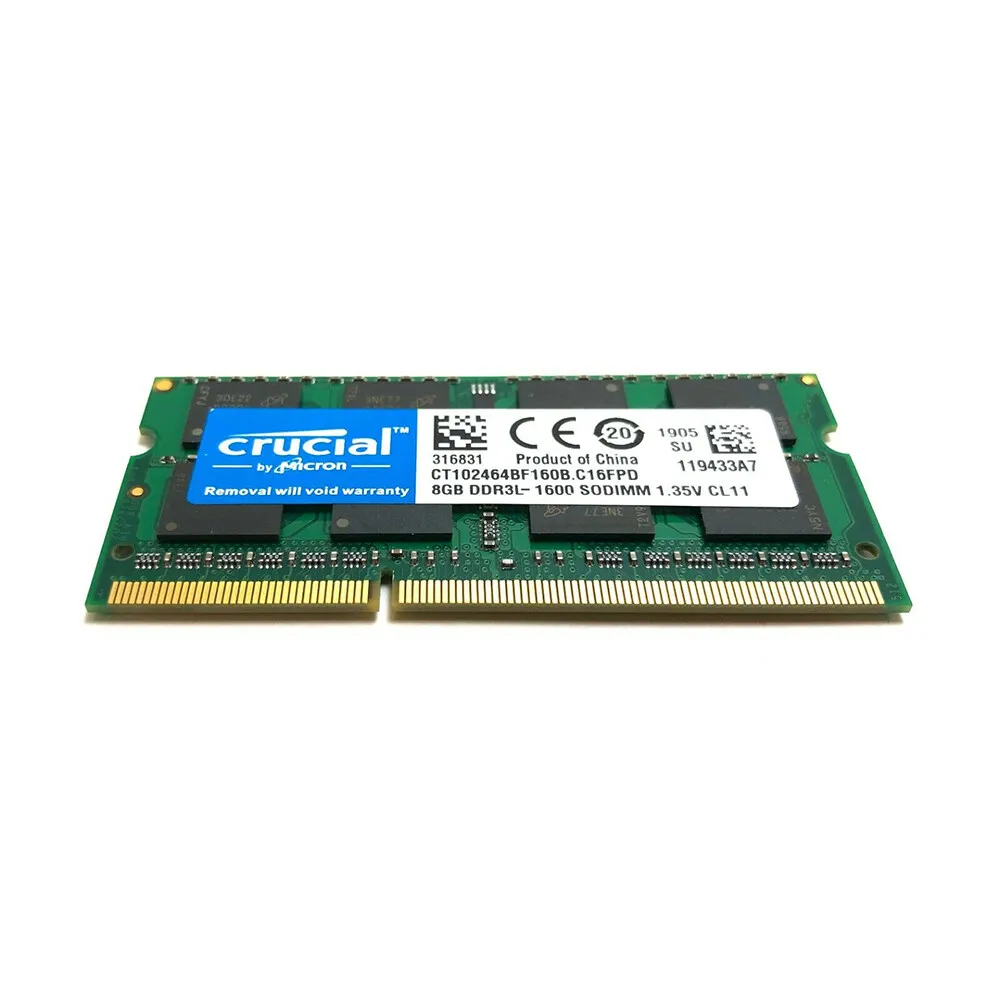 Ram Crucial Ddr3 Ddr3l 8gb 1333mhz 1600mhz 1866mhz Sodimm Ram Pc10600 12800 14900 1.5v 1.35v 204pin para a Memória do Caderno do Portátil - Imagem 3