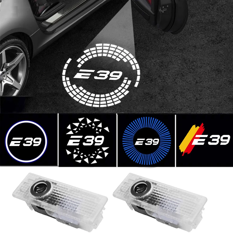 2Pcs Car Door Welcome Lights Decorazione Proiettore Wireless 3D Led Logo Lampada Refit Accessori Per 5 Serie E39 1999-2006